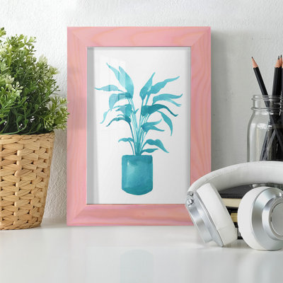 Watercolor House Plant IV - Impression encadrée avec verre