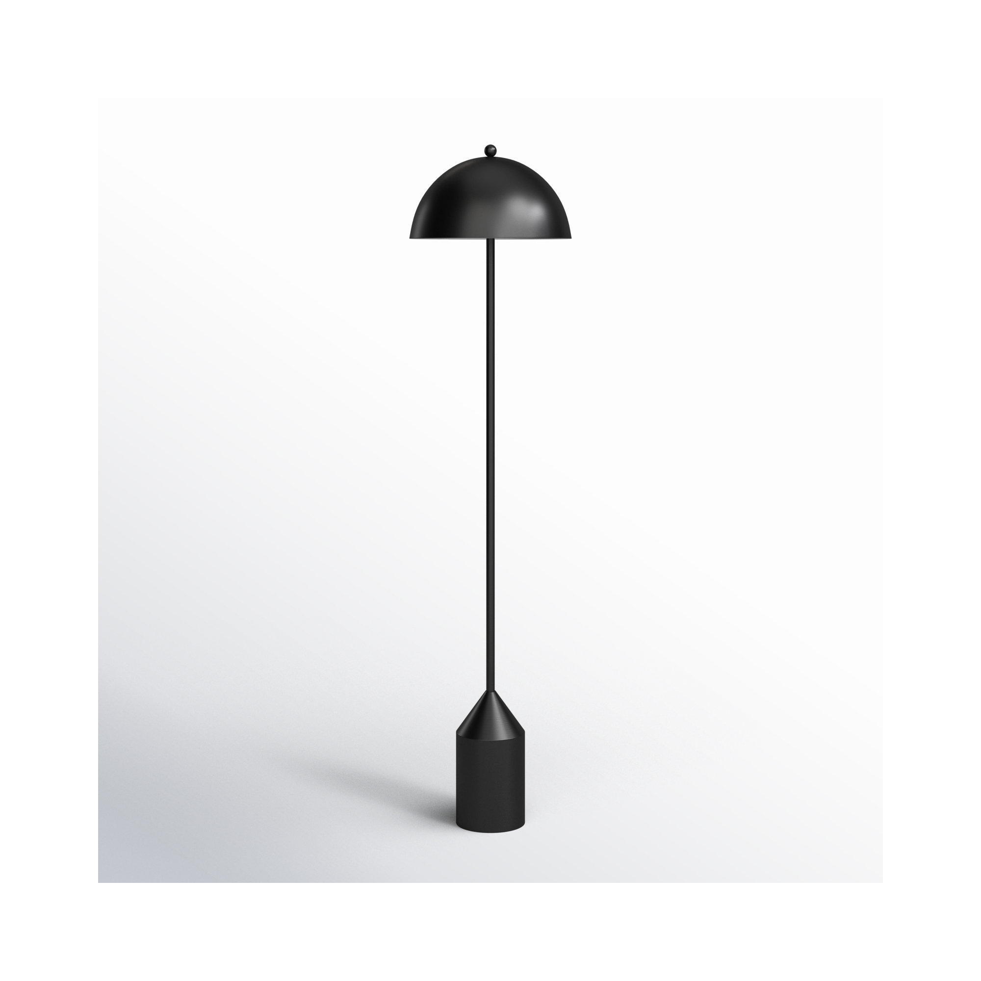 Jemma 59'' Iron Floor Lamp, Black, Black