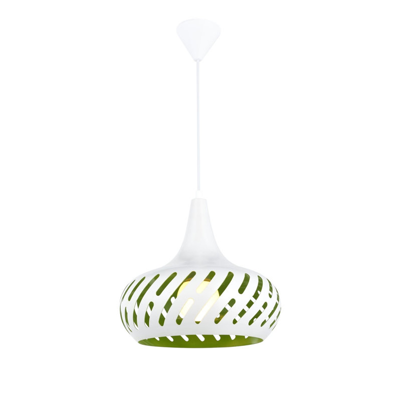 Luminaire suspendu sphère 1 lumière, Vert/blanc