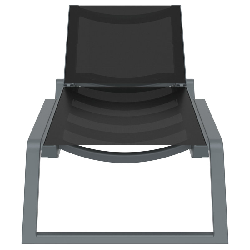 Chaise longue Rio Sling, Noir/gris