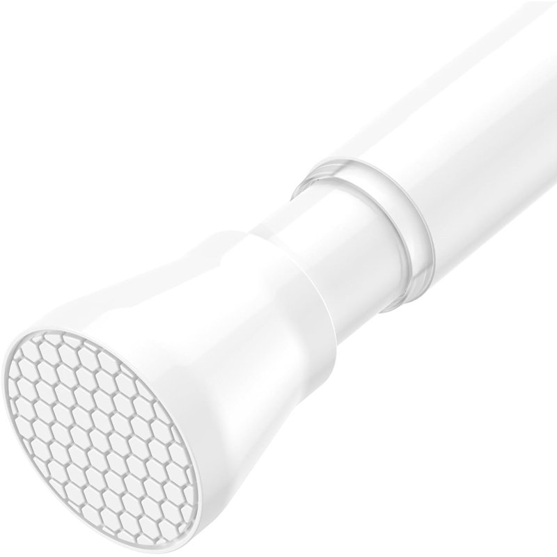 Tension Rods For Curtains 28 To 48 Inch,Spring Tension Rod No Drill Shower Rod, White