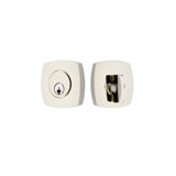 Urban Modern Single Cylinder Deadbolt Unlacquered Brass Finish