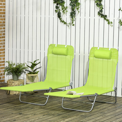 2 chaises de bronzage pliables 2 pièces, 6 dossiers inclinables, siège en filet respirant, pour la plage, la cour, le patio, la pièce de jardin pliante, inclinable, la terrasse du siège
