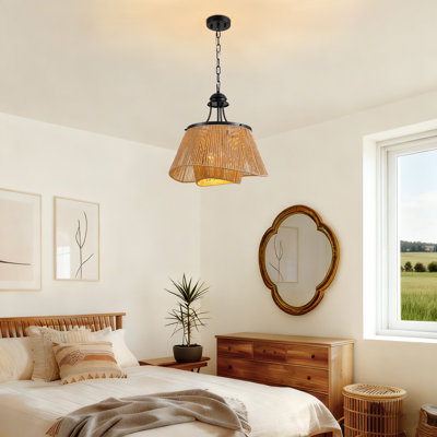 Luminaire 4 lumières Boho Farmhouse Ratten