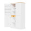 Grande armoire de rangement autoportante avec 2 tiroirs, 2 tablettes réglables et 8 tablettes de porte-1219567636