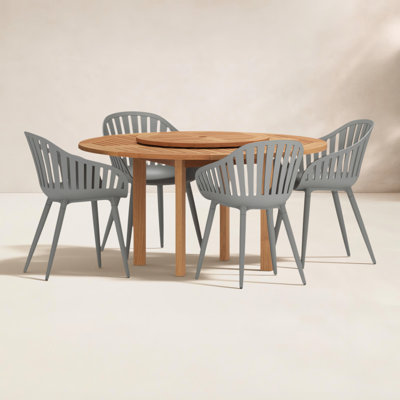 Anautica 59" Eucalyptus Patio Dining Set