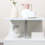 Table de bout moderne, table d'appoint décorative, table basse en forme de S avec tablette de rangement et poteaux en acier