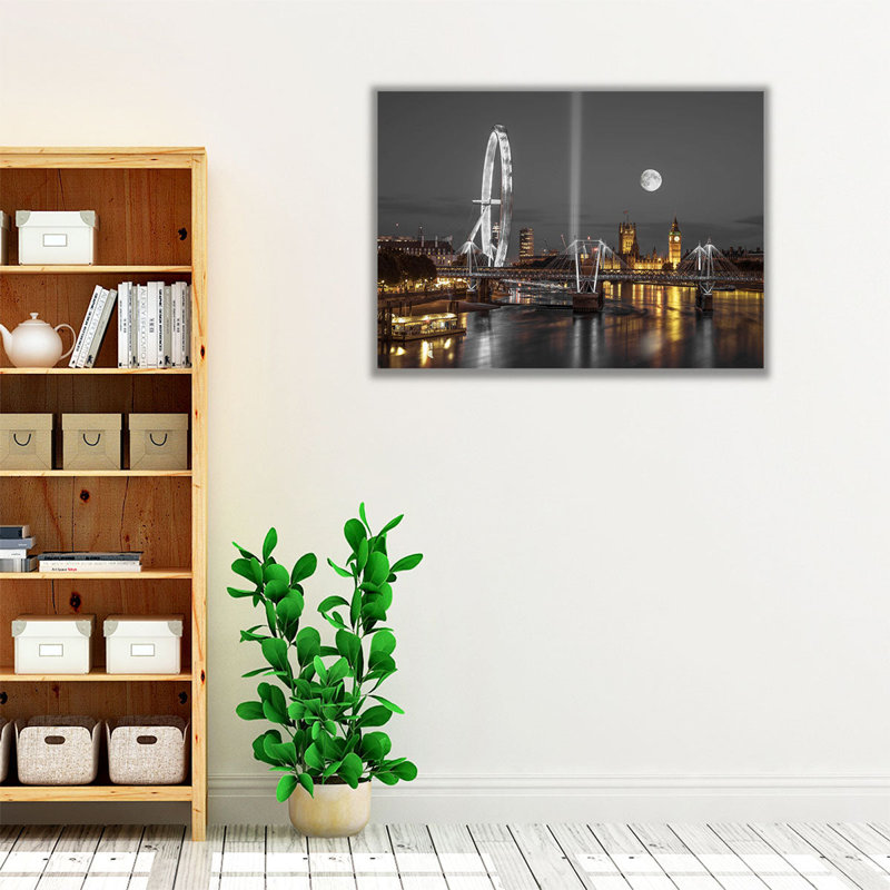 «London Eye, Golden Jubilee Bridge And Westminster, London 2», reproduction d'art sur toile, H 12 po x l 16 po