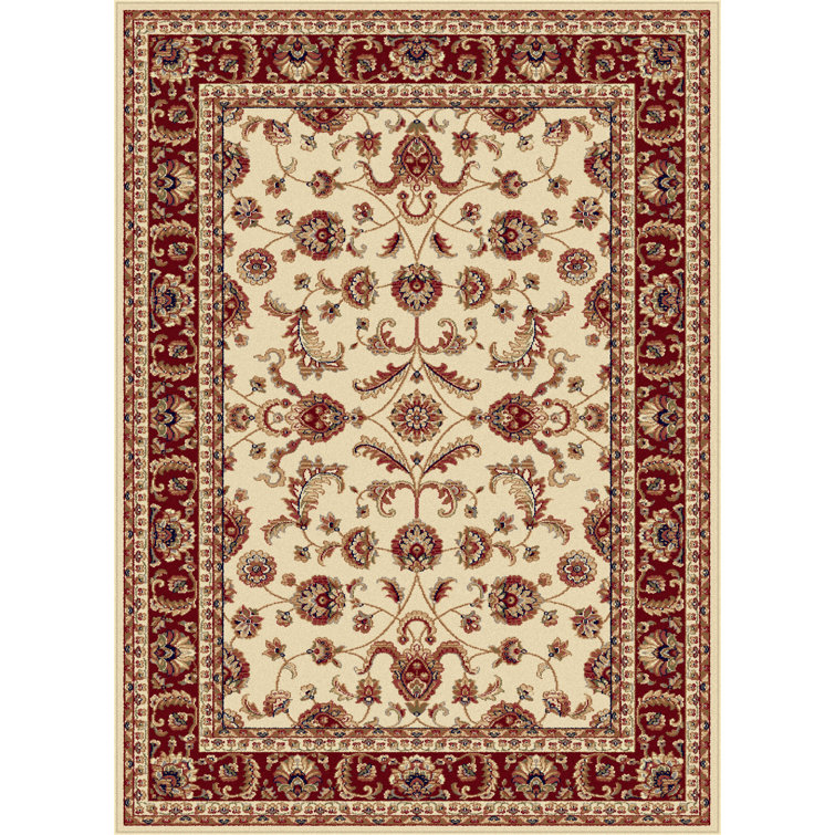 Clarence Oriental Beige Area Rug - Beige/Red