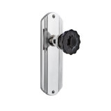 Deco Plate with Crystal Black Door Knob