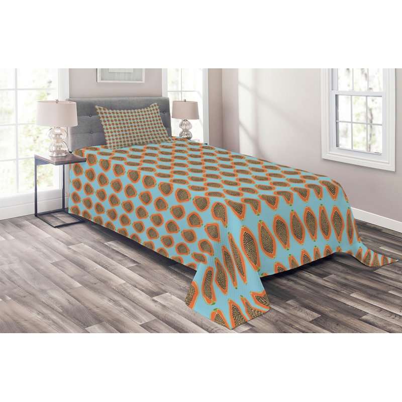 Farmhouse / Country Polyester Coverlet, Twin Bedspread + 1 Sham
