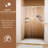  Wynnt 44-48"W X 71"H Semi-Frameless Pivot Shower Door with 1/4"(6MM) Clear SGCC Tempered Explosion-Proof Glass, Stainless Steel Hardware, Chrome-Colored Aluminum Frame-126517375