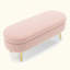 Banc de rangement repose-pieds ovale en flanelle avec pieds en métal-5002273-5002287