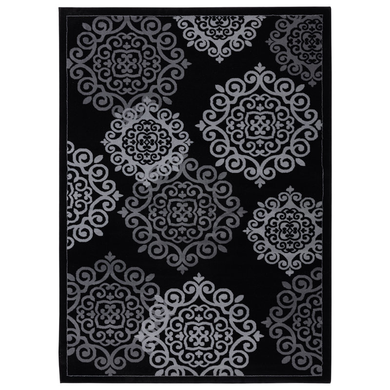 Tapis gris / noir Culpeper, Rectangulaire 8 pi x 10 pi