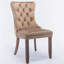 Ensemble de 2 pièces, chaise de salle à manger en bois massif touffeté kaki avec garniture cloutée