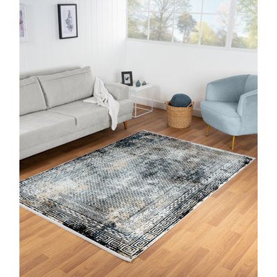 Tapis transitionnel gris de la collection Brinda - 5 pi x 8 pi