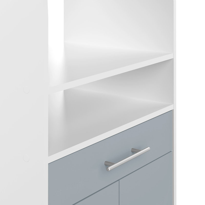 Seyma Wood Kitchen Cart, White/Grey