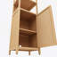 Grande armoire de rangement avec porte à volets et 3 tablettes, armoire de rangement autoportante en lin