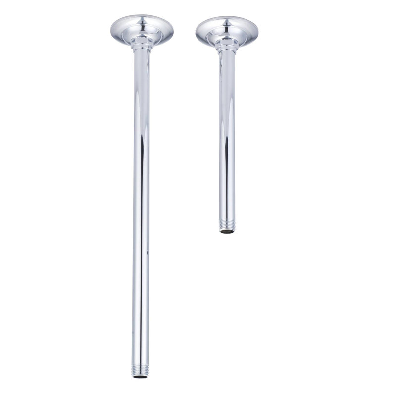 Bras de douche de plafond avec bride, Chrome poli