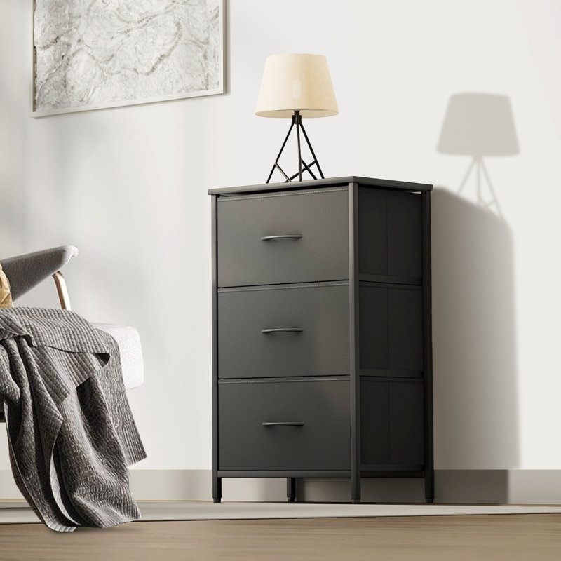 Commode 3 tiroirs Kasandra, Noir