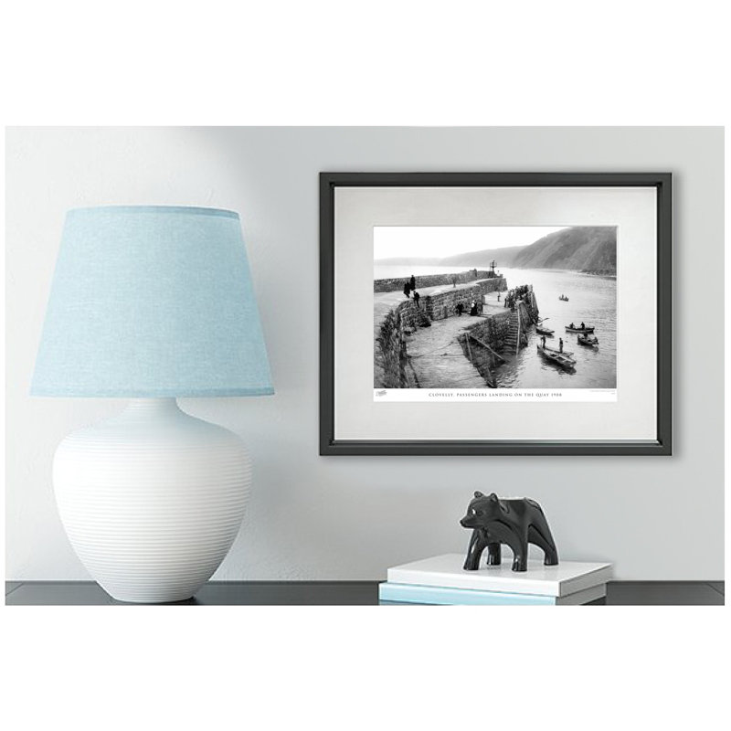 Clovelly, Passengers Landing On The Quay 1908 - Single Picture Frame Print, 60cm H x 80cm W x 2.3cm D