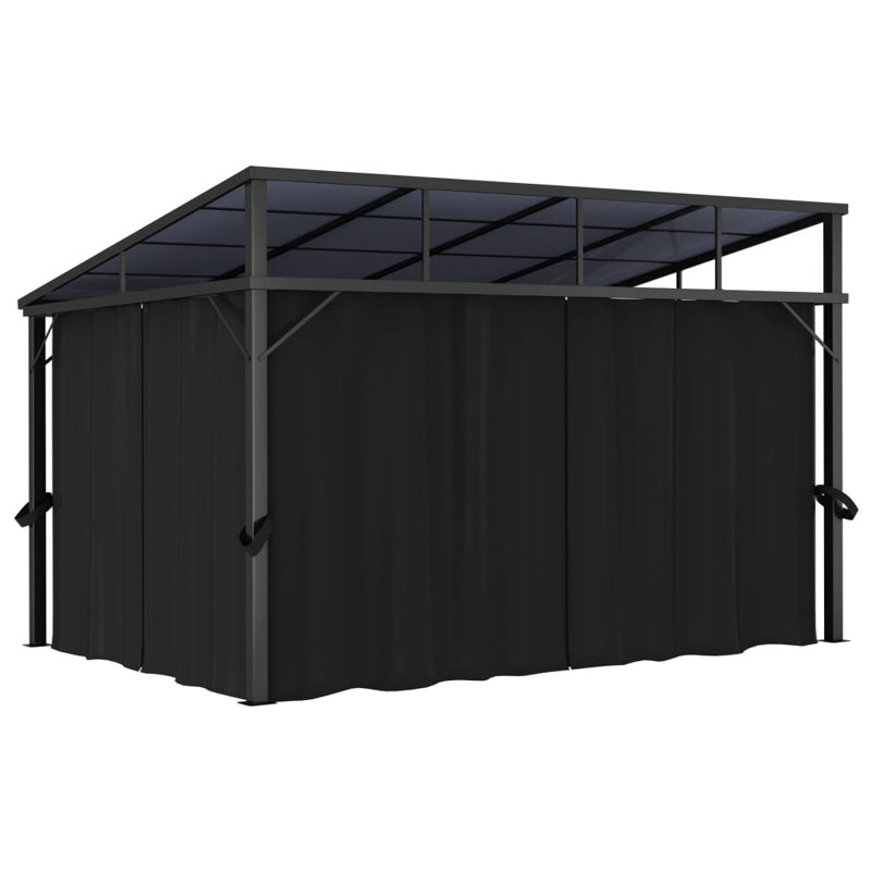 13.3 Ft. W x 9.6 Ft. D Steel Party Tent Gazebo With Curtain