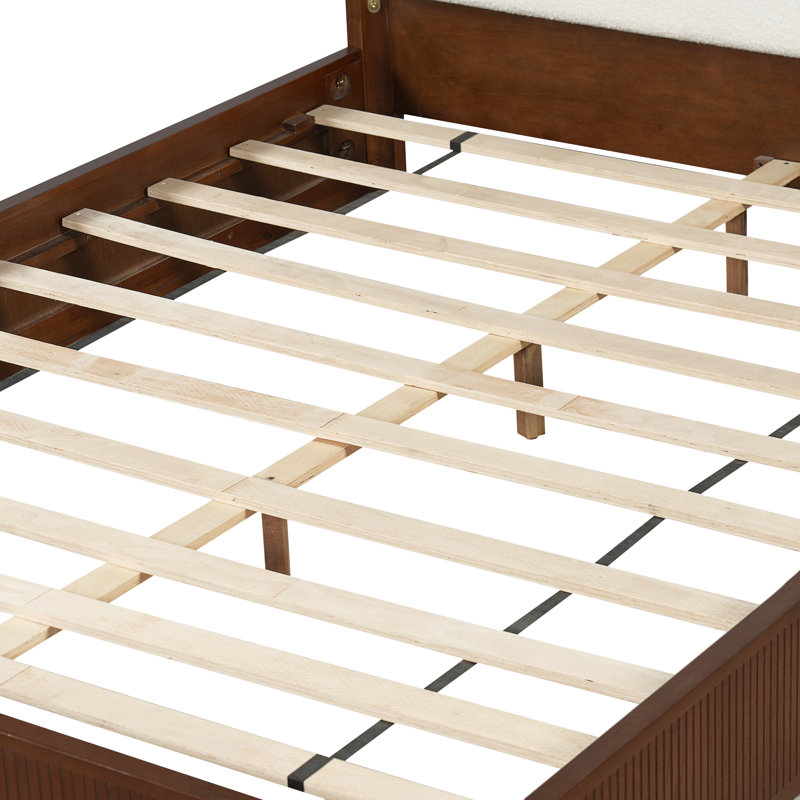 Base de lit tapissier Falrix Mid-Century, Queen