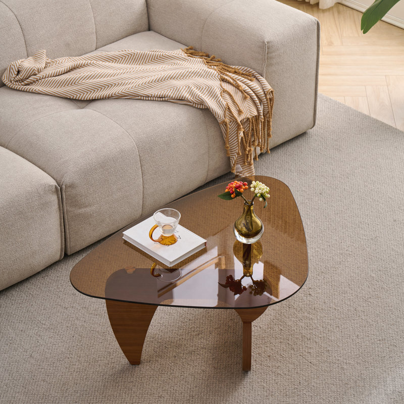 Table basse Century Modern, H 15,74 po x L 43,3 po x l 29,52 po, Brun