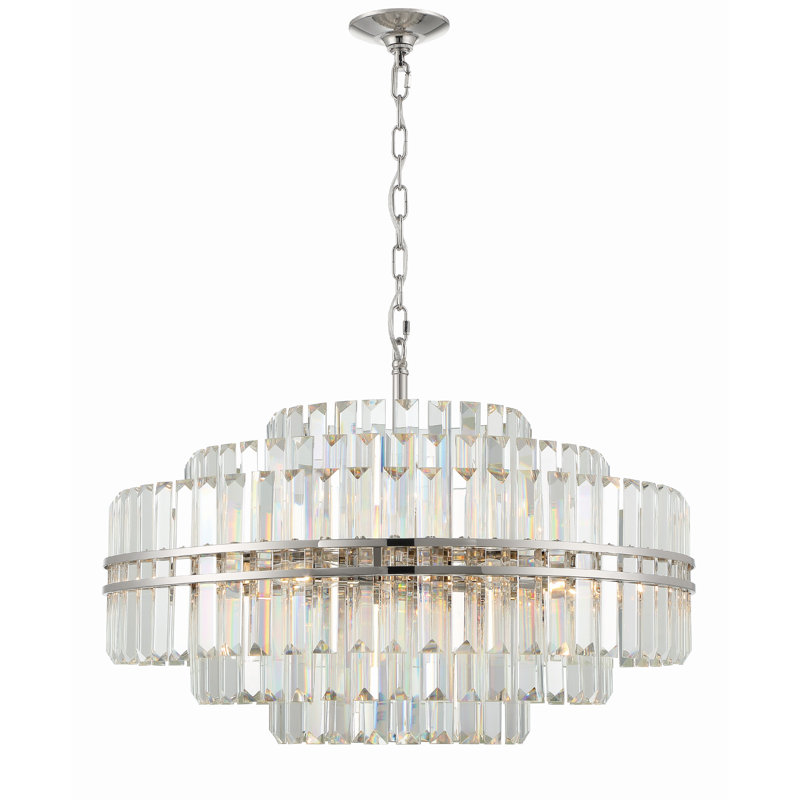 Lustre 16 lumières en nickel poli