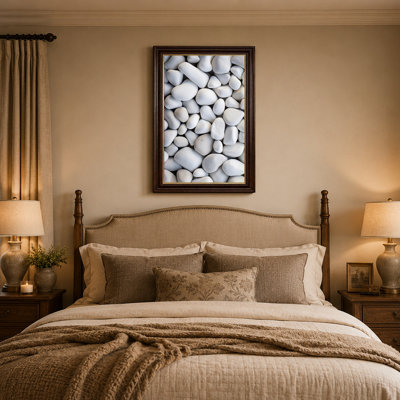 «White Smooth River Stones Close Up Texture», art mural sur toile