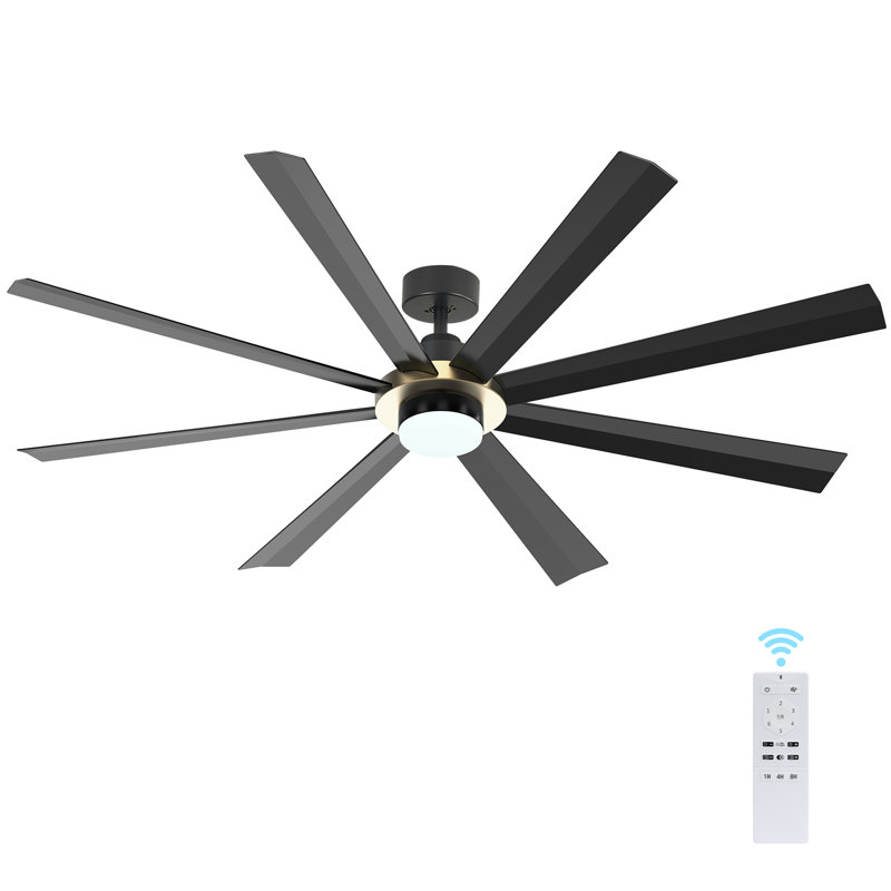 Ventilateur de plafond de 60 po avec lumière: réversible, 3 ampoules à intensité variable, télécommande, encastré