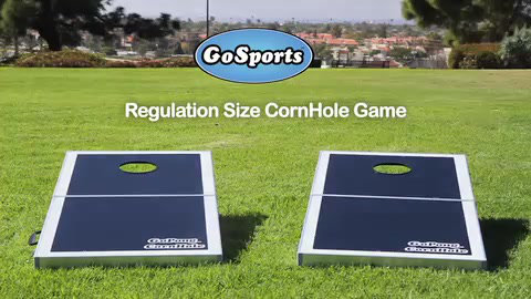 Black Aluminum LED Cornhole Set with Bean Bags