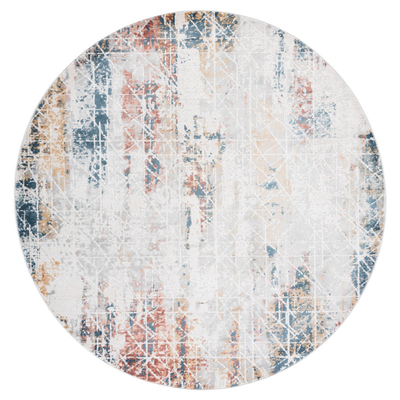 Tapis abstrait Invista Performance, Rond 6 pi 7 po