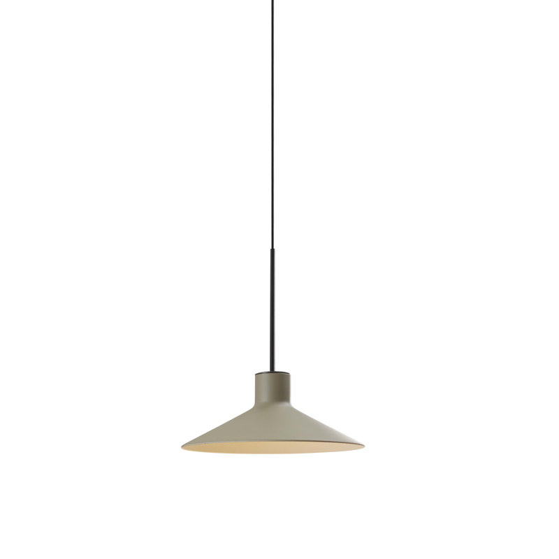 Platet 1 - Light Black Cone Pendant, Olive Gray