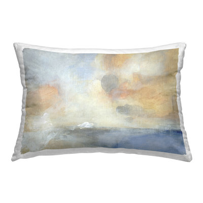 Abstract Foggy Sea Decorative Printed Throw Pillow Design by M. Gloria Hunter