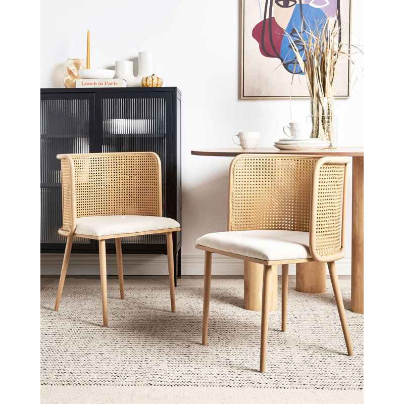 Alnora 45cm H Linen Upholstered Spindle Side Chair, Beige