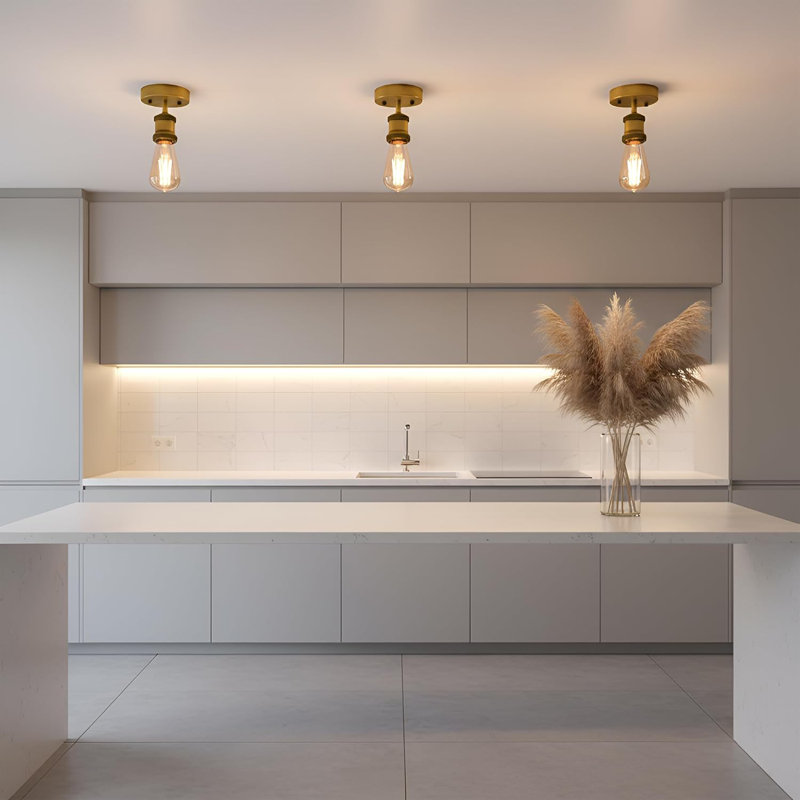 Semi Flush Mount, Yellow Brass