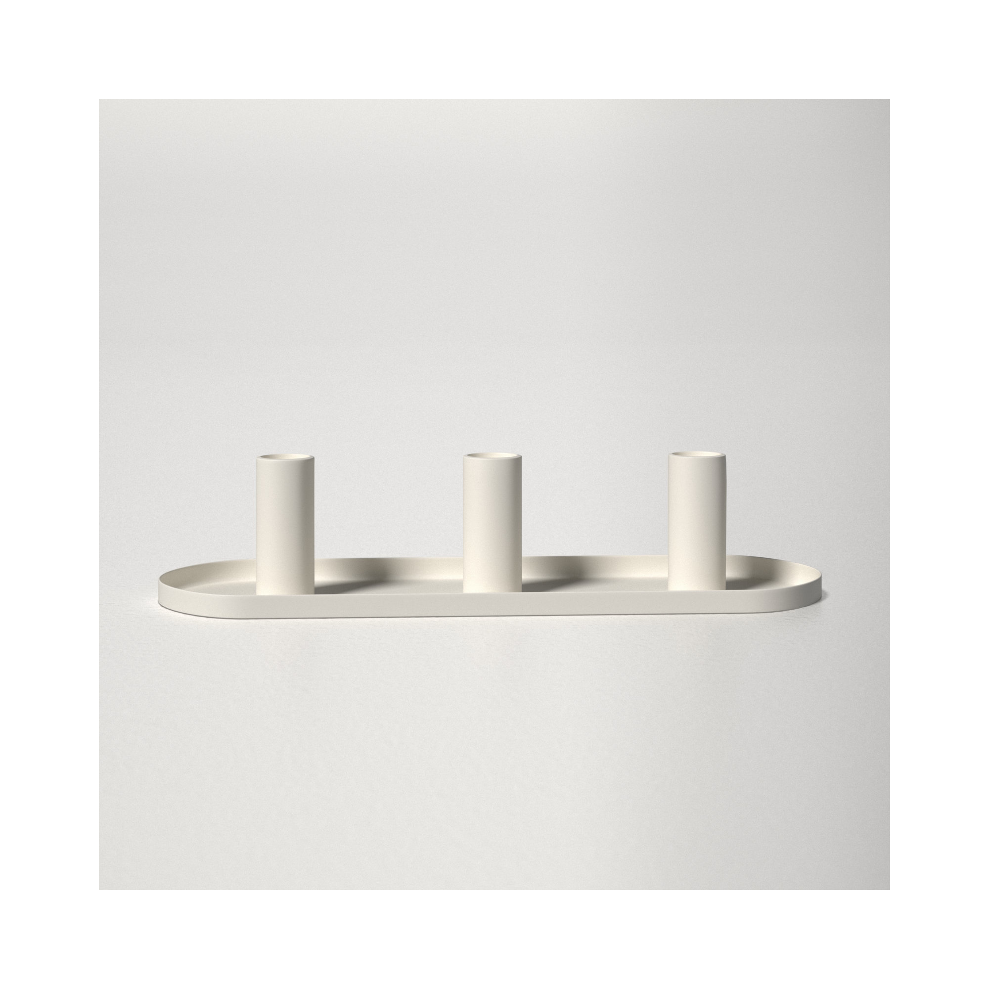 3 Piece Aluminum Tabletop Candlestick Set, White