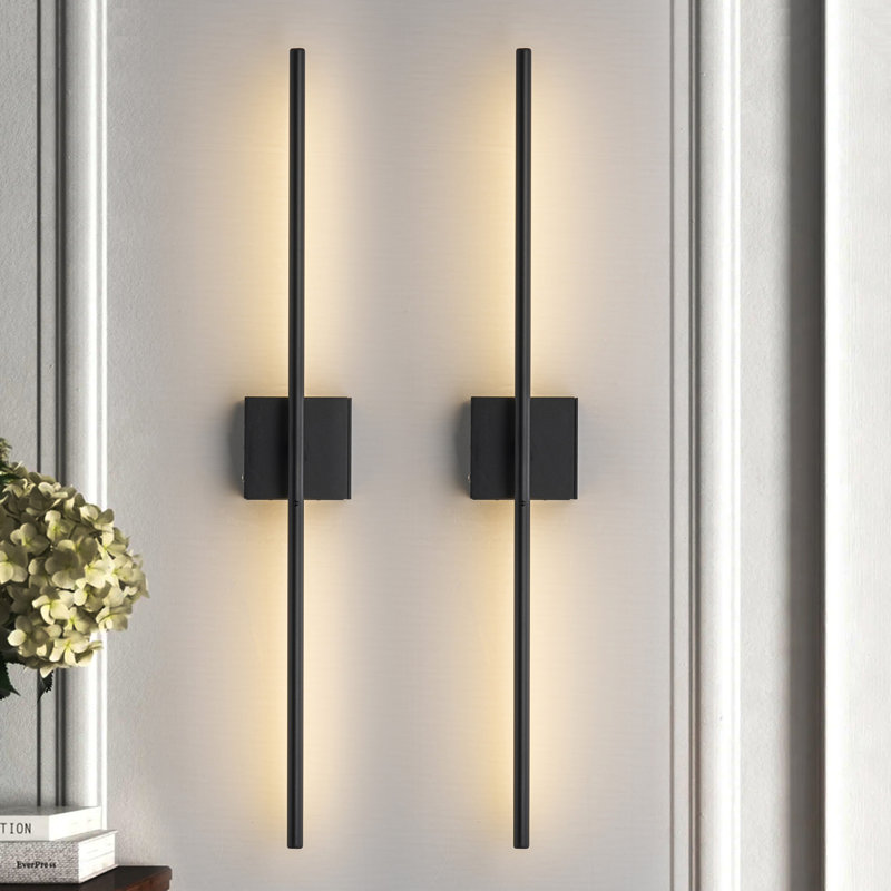 Dimmable Adjustable Color Temperature Chargeable Rotatable Led Wall Lamp With Touch And Remote Control, Matte Black