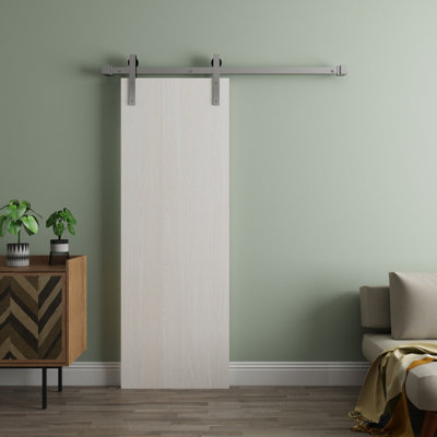 Modern Barn Door - ESSENTIAL 8001 - 6.6FT Rail Track Heavy Hardware Set - Solid Panel Interior Doors