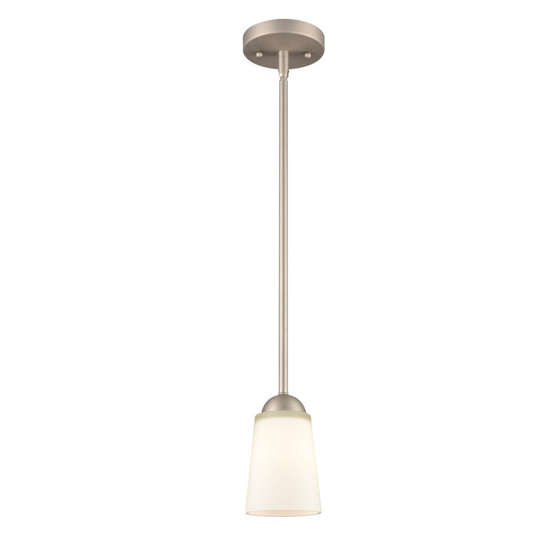 1 - Light Single Pendant, Satin Nickel