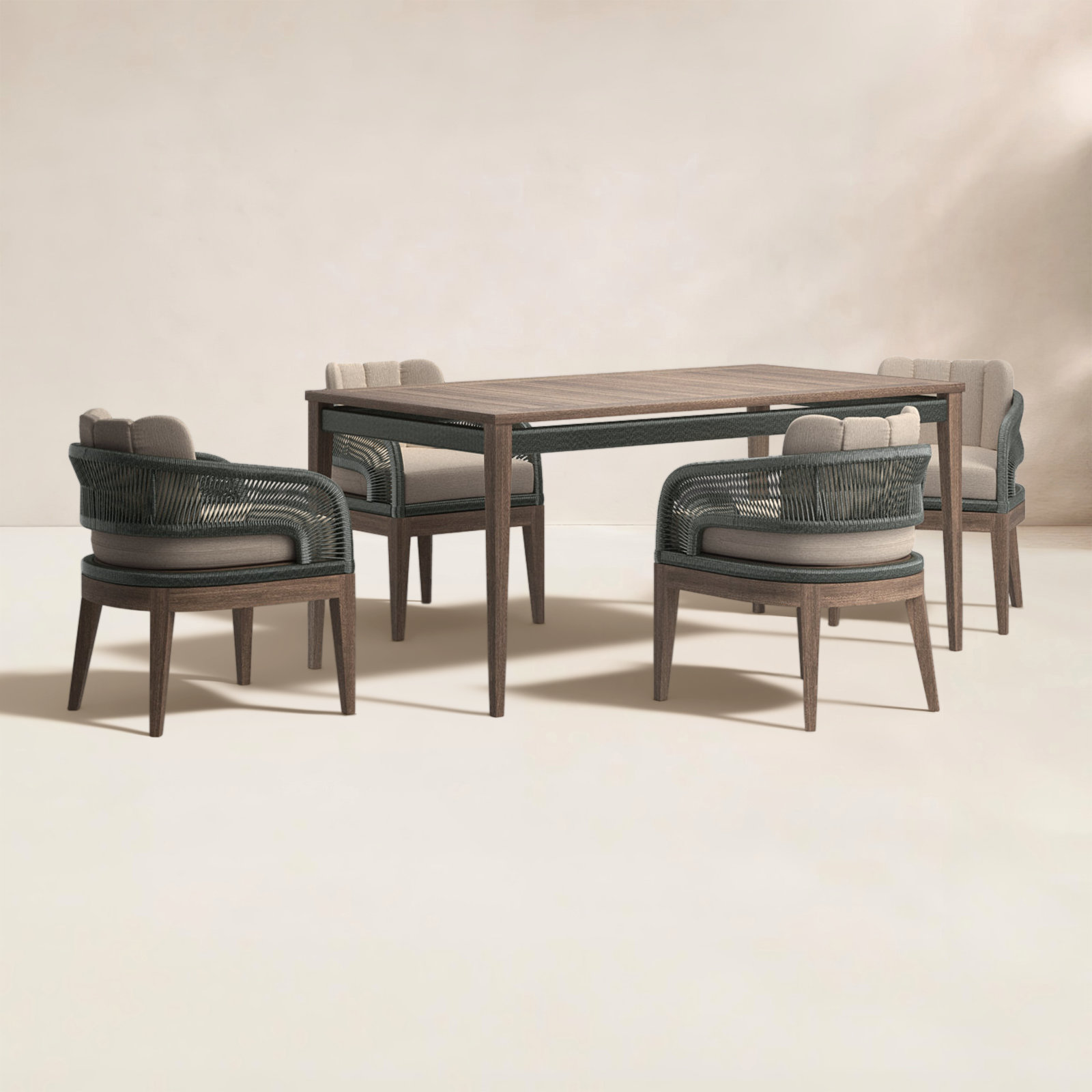 65" Eucalyptus Patio Dining Set