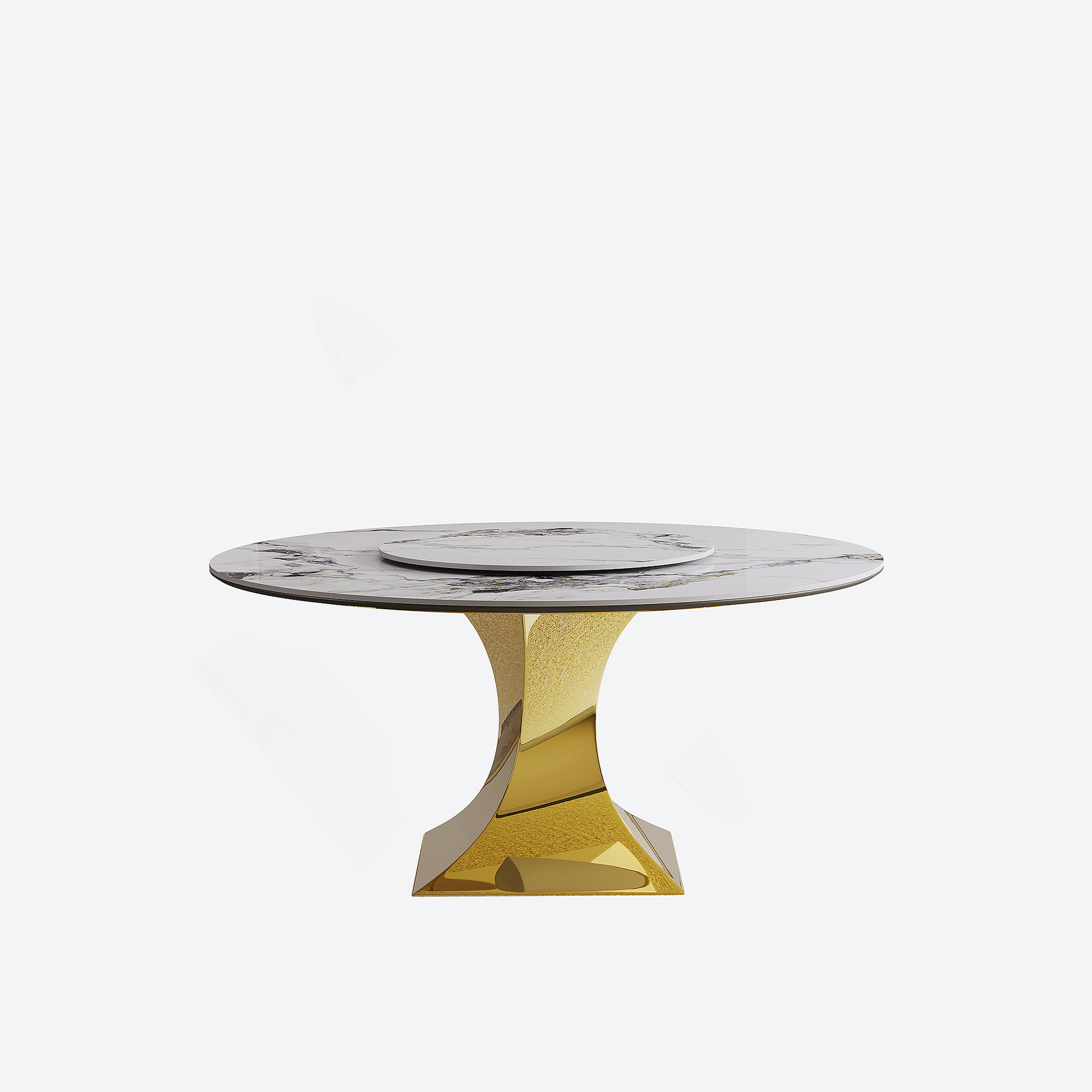 Everly Quinn 59" Round Sintered Stone Dining Table Set With Stainless ...