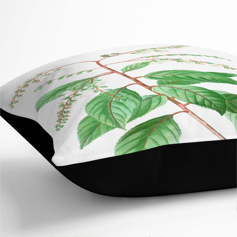 Floral Square Throw Cushion, Black, 55cm H x 55cm W x 20cm D