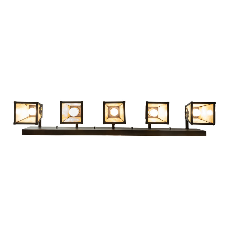 Vanity Light, 10" H x 48" W x 9" D, Beige, Craftsman Brown