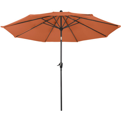 Kelton 10' W Crank Lift Auto-Tilt Patio Umbrella 