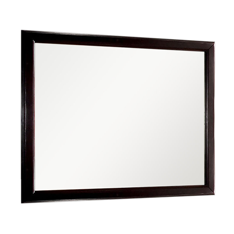 Miroir Bridger en gris, finition noire
