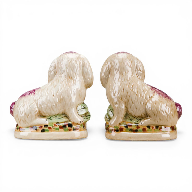 Animals Figurines & Sculptures, 8" H x 4" W x 8" D, Orange/Cream