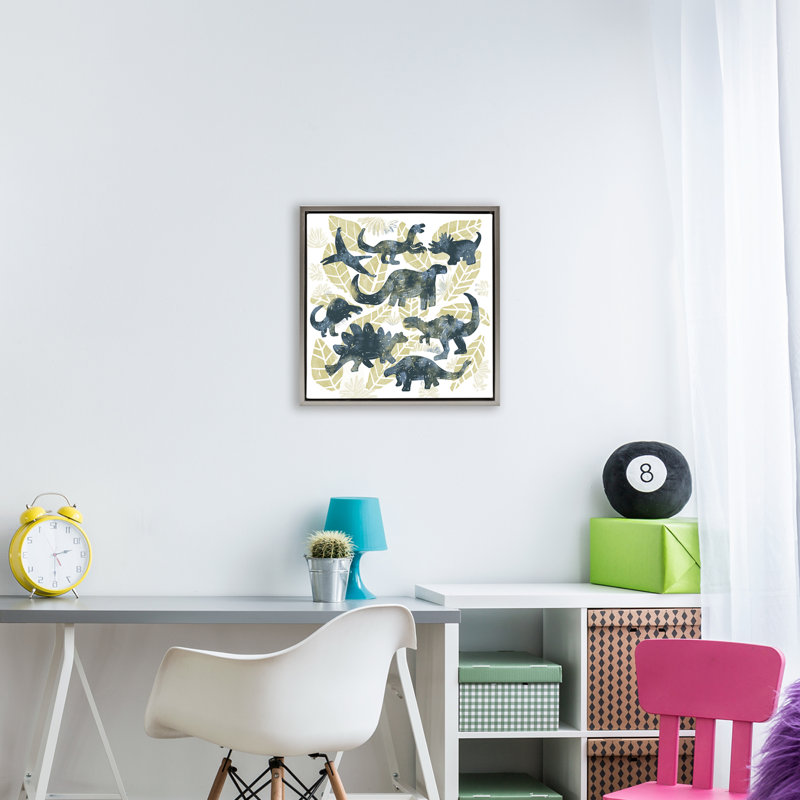 Cadre flottant Wild Dinos, Cadre flottant gris lustré, H 18 po x l 18 po