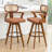 Swivel Upholstered Cane Back Bar Stools-592409349-592409353